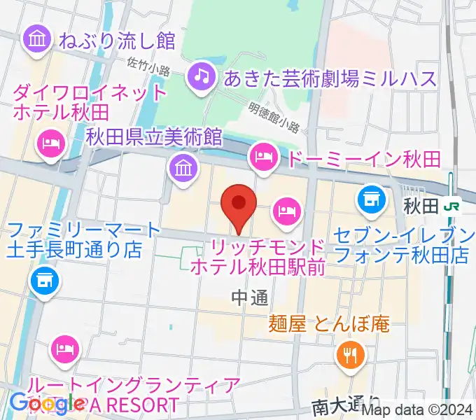 カワイ秋田ショップの地図