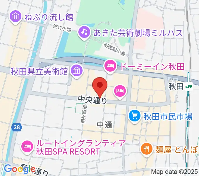 カワイ秋田ショップの地図