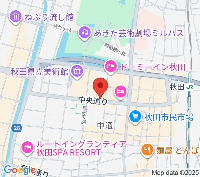 カワイ秋田ショップの地図