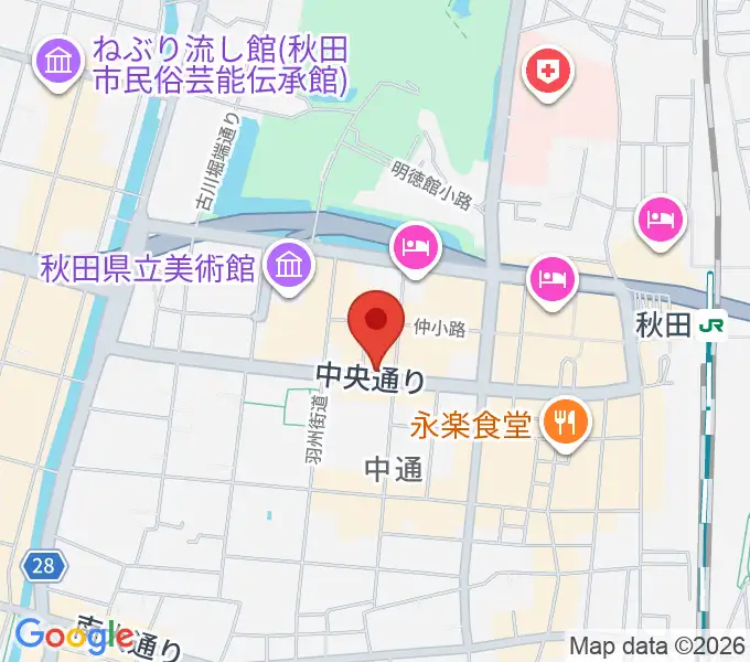 カワイ秋田ショップの地図