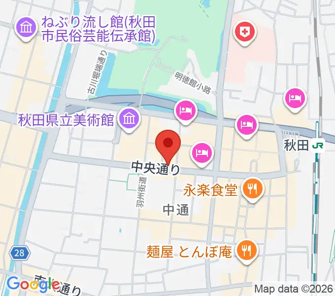 カワイ秋田ショップの地図