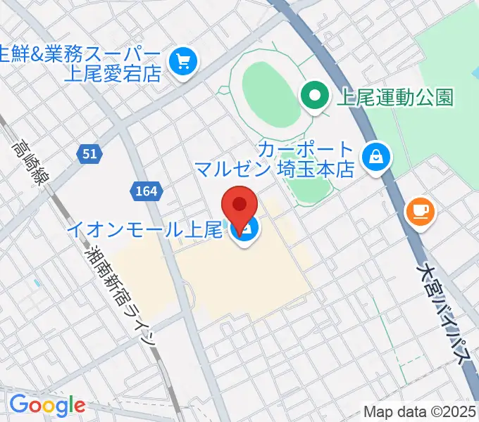 山野楽器イオンモール上尾店の地図