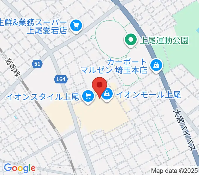 山野楽器イオンモール上尾店の地図