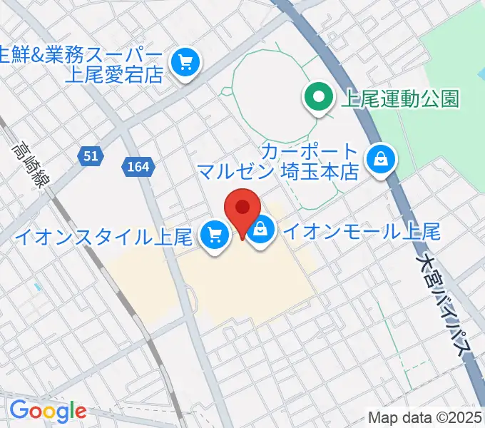 山野楽器イオンモール上尾店の地図
