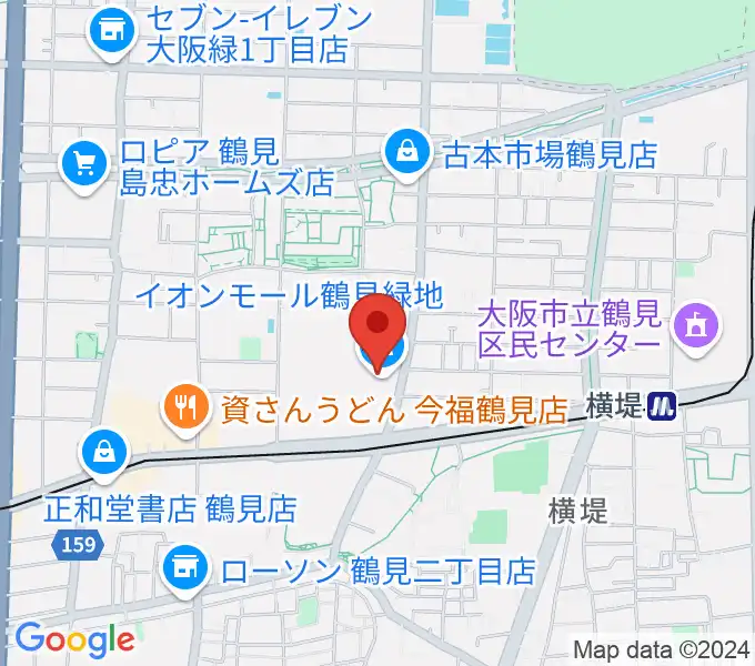 山野楽器 イオンモール鶴見緑地店の地図