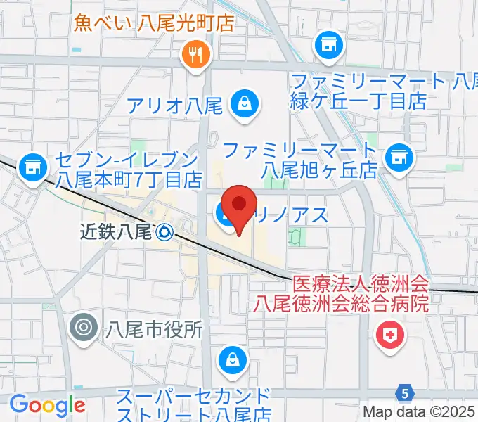 山野楽器 リノアス八尾店の地図
