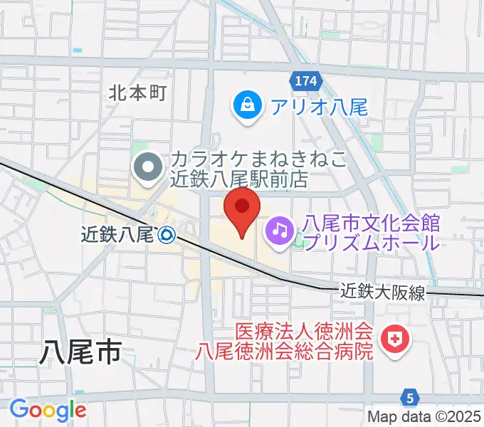 山野楽器 リノアス八尾店の地図
