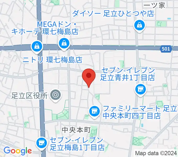 わたなべ音楽堂ベルネザールの地図