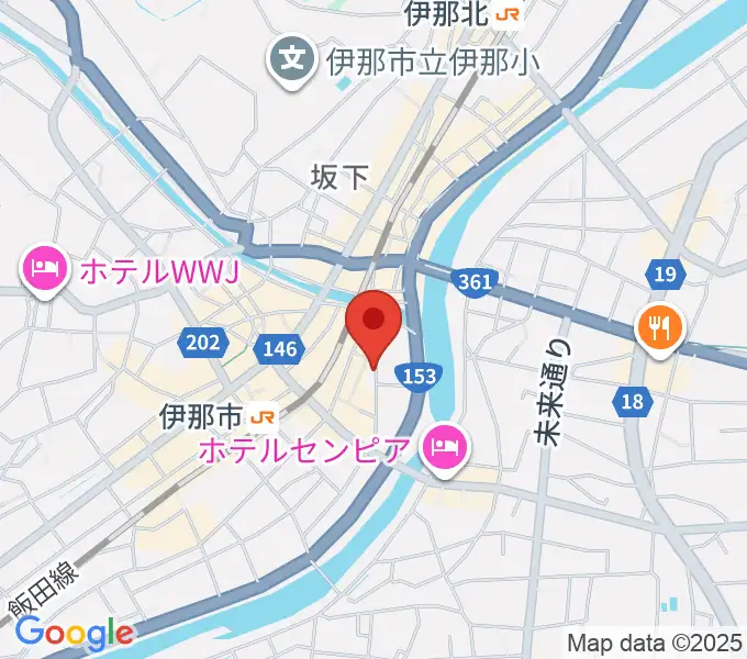 伊那楽器レンタルスタジオの地図