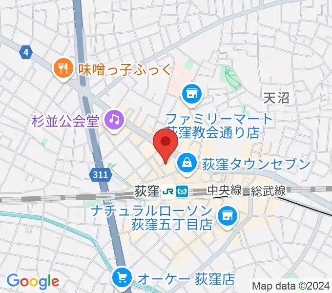 荻窪クラブドクターの地図