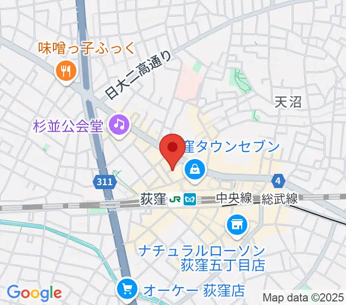 荻窪クラブドクターの地図