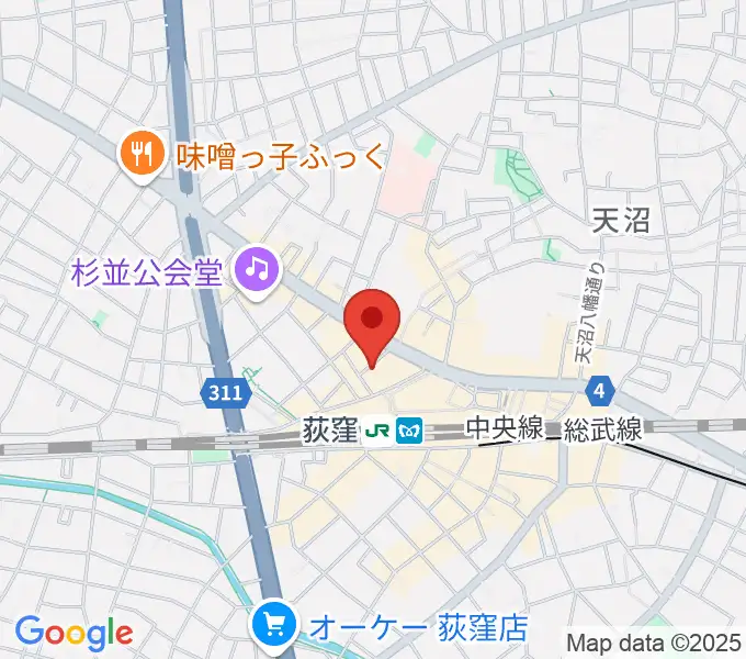 荻窪クラブドクターの地図