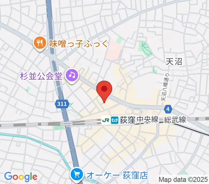 荻窪クラブドクターの地図