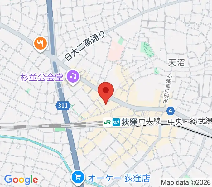 荻窪クラブドクターの地図