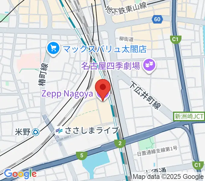 Zepp名古屋の地図