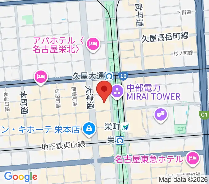 ロックス栄の地図