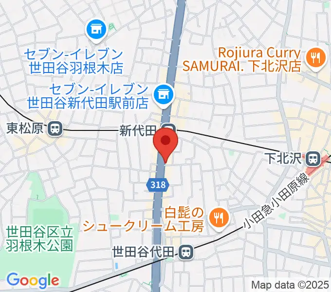 新代田クロッシングの地図