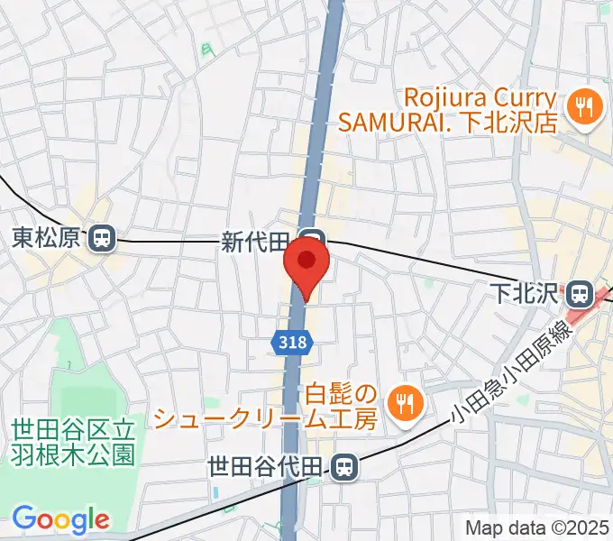 新代田クロッシングの地図