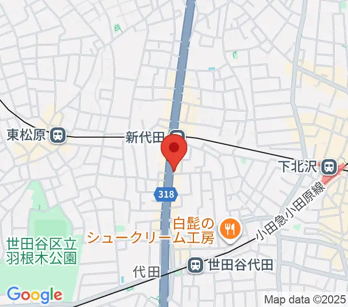 新代田クロッシングの地図