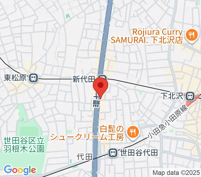 新代田クロッシングの地図