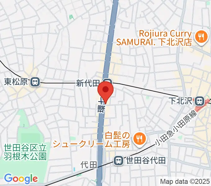 新代田クロッシングの地図