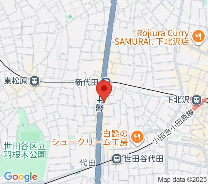 新代田クロッシングの地図