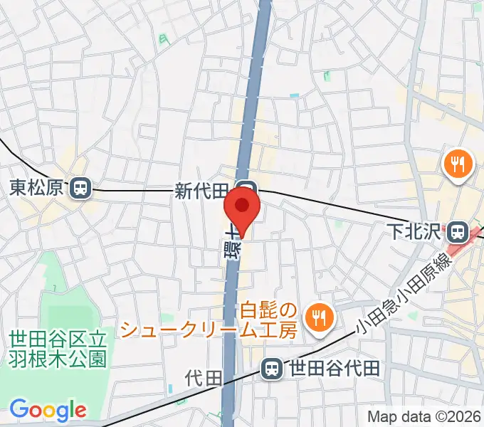 新代田クロッシングの地図