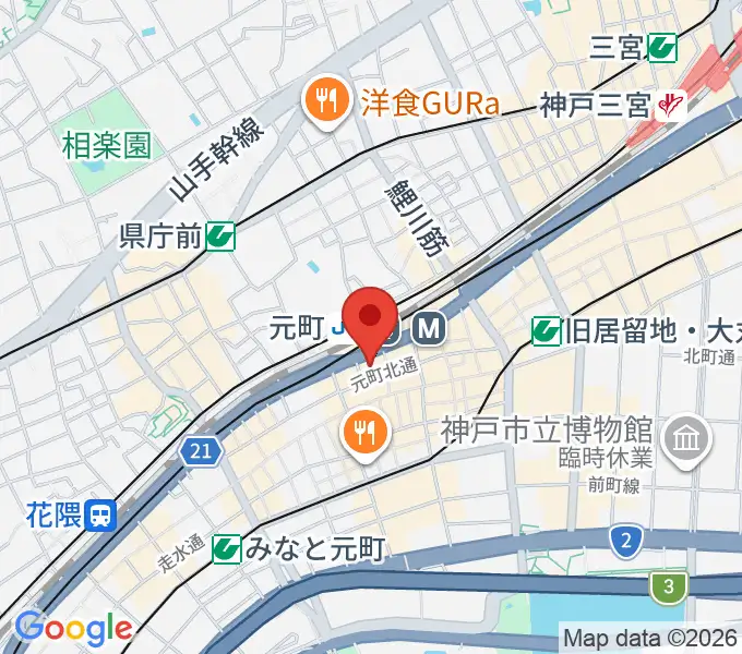 元町シアタージャジーの地図