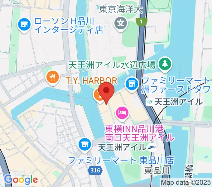 天王洲アイル KIWAの地図