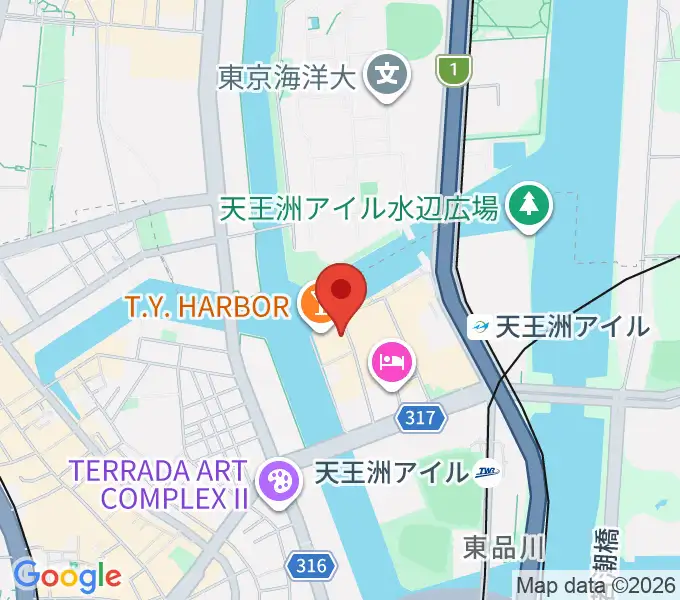 天王洲アイル KIWAの地図