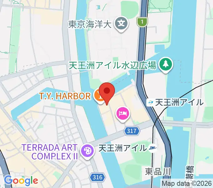 天王洲アイル KIWAの地図