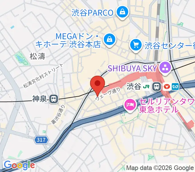 渋谷REXの地図