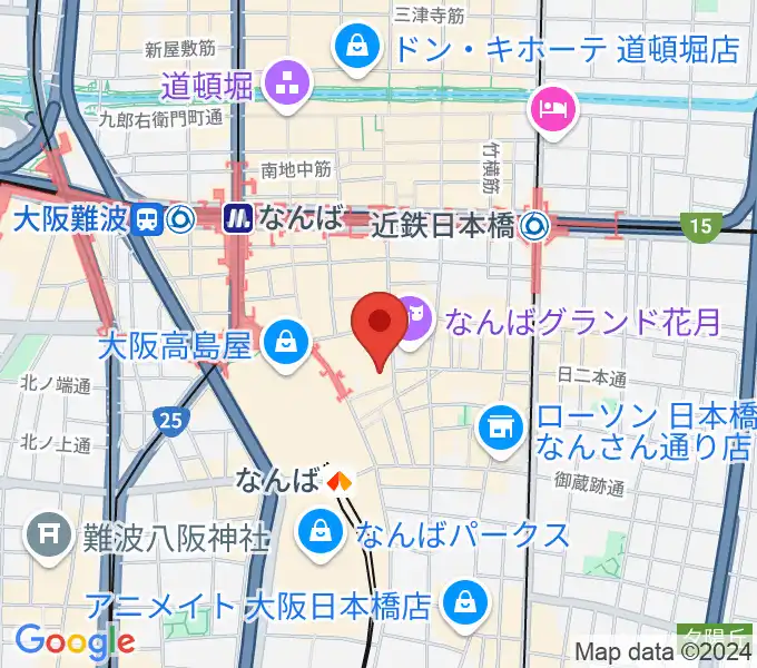 NMB48劇場の地図