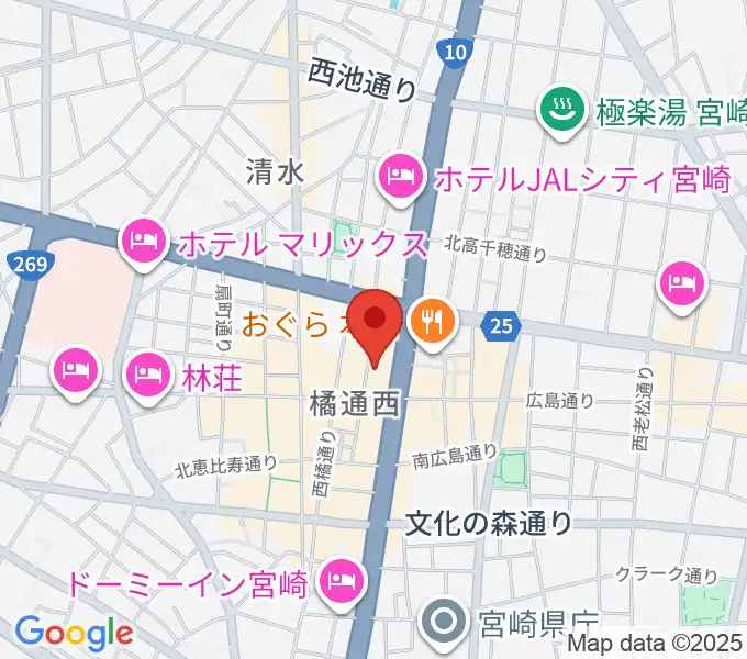 宮崎SR BOXの地図