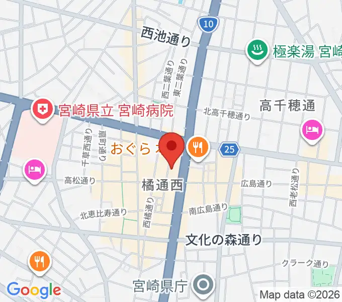 宮崎SR BOXの地図