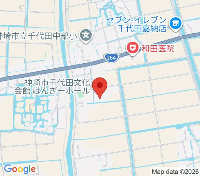 神埼市千代田文化会館 はんぎーホールの地図