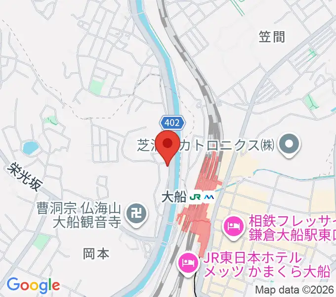 ピアノ百貨大船店の地図