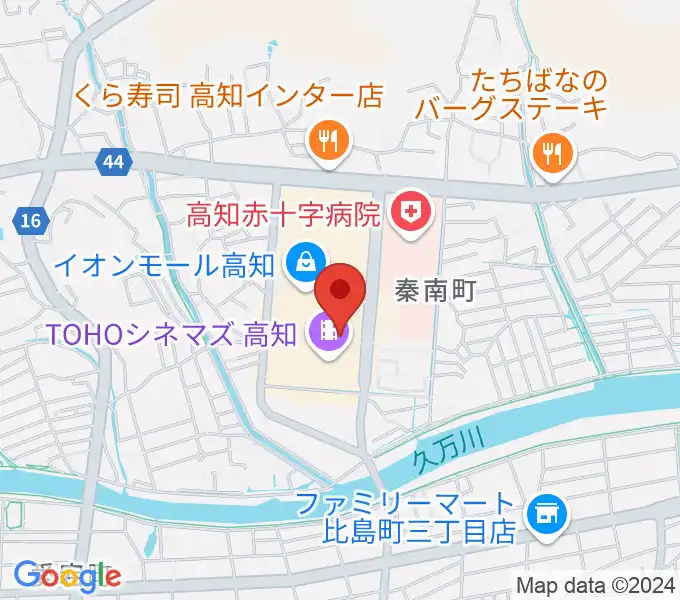 高知ライラホールの地図