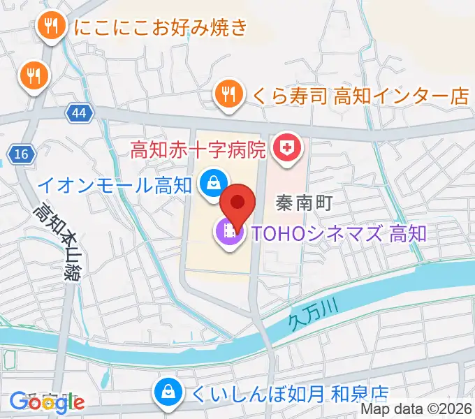 高知ライラホールの地図