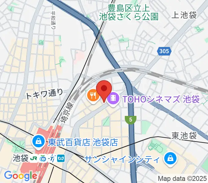石川直純クラシックギター教室の地図