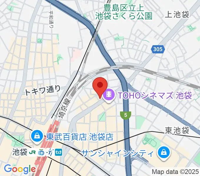 石川直純クラシックギター教室の地図