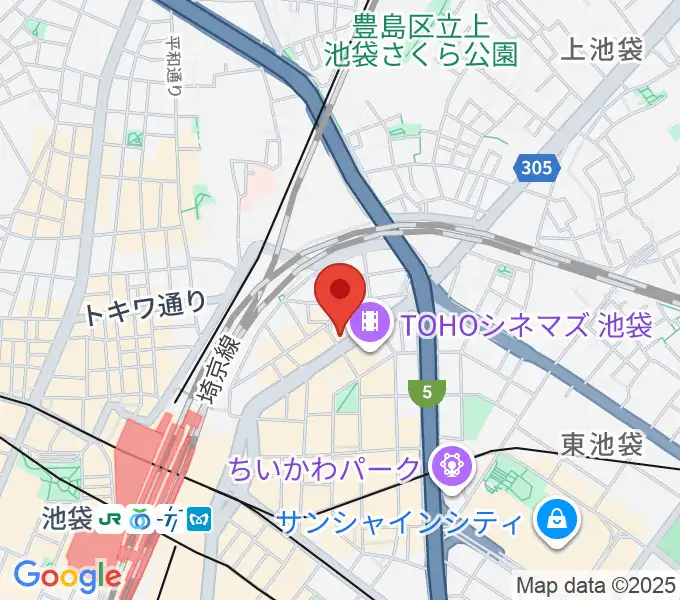 石川直純クラシックギター教室の地図