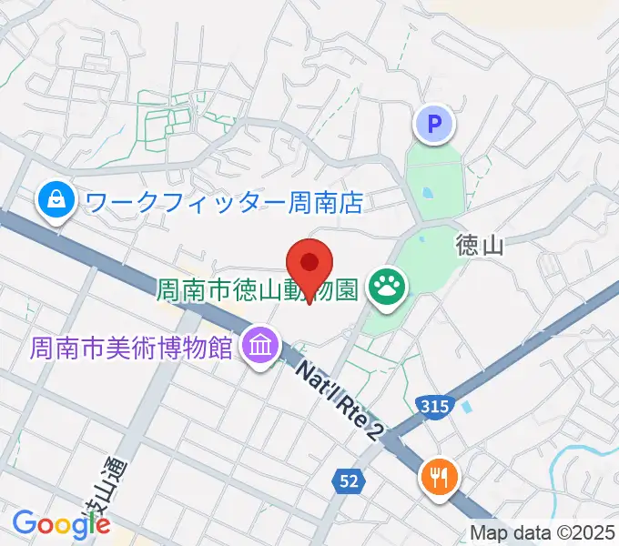 周南市文化会館の地図