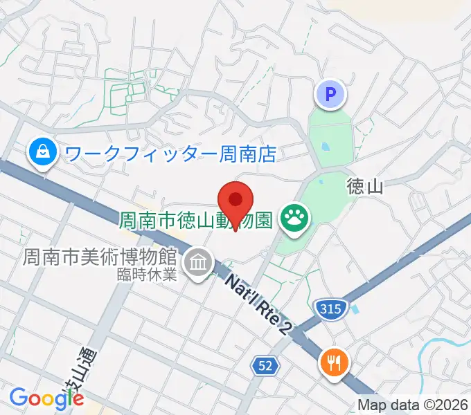 周南市文化会館の地図