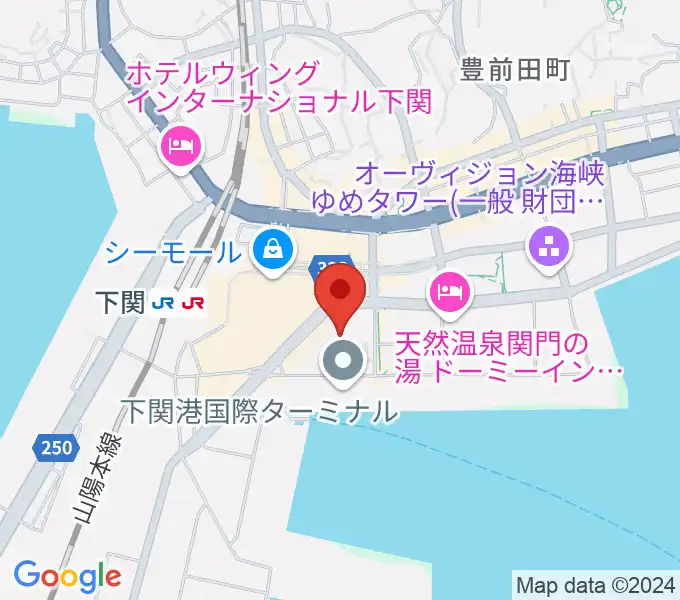 下関市民会館の地図