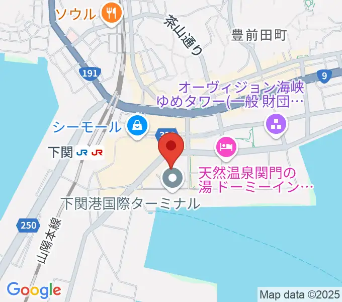 下関市民会館の地図