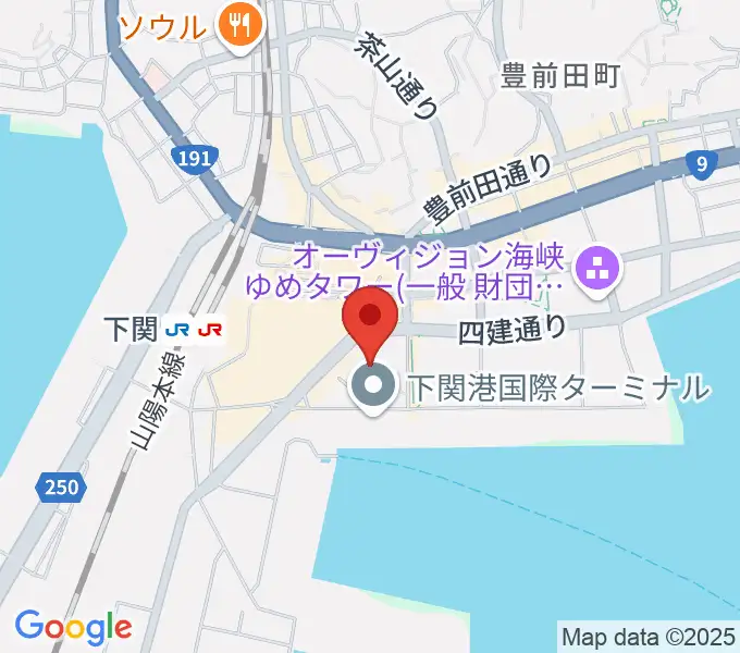 下関市民会館の地図