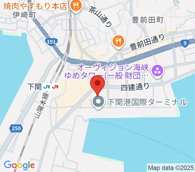 下関市民会館の地図
