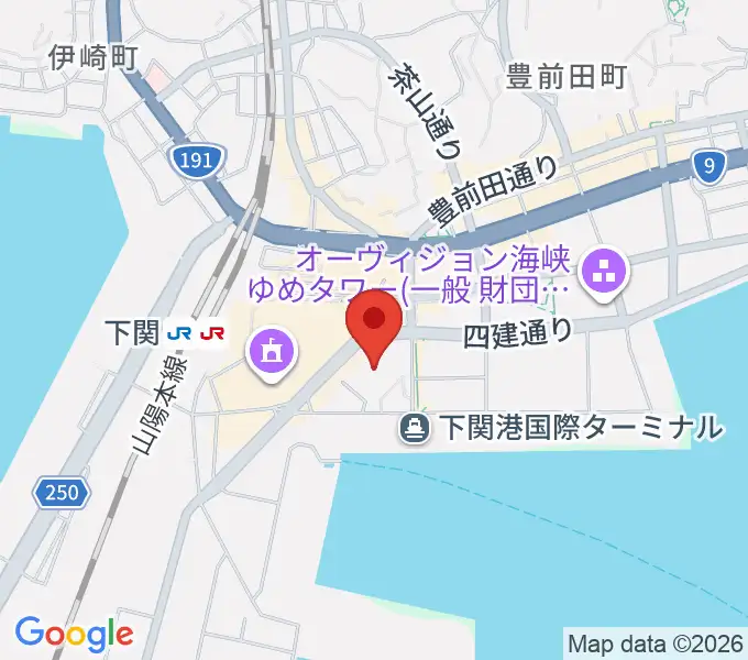 下関市民会館の地図