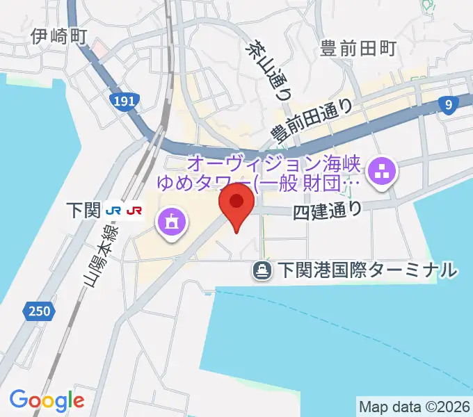 下関市民会館の地図